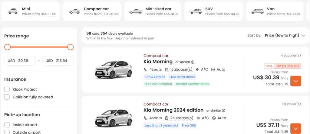 jeju car rental