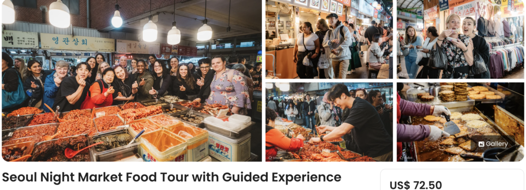 Seoul night market food tour