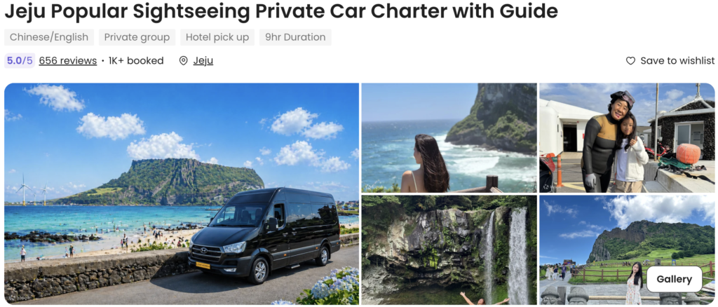 jeju private car tour