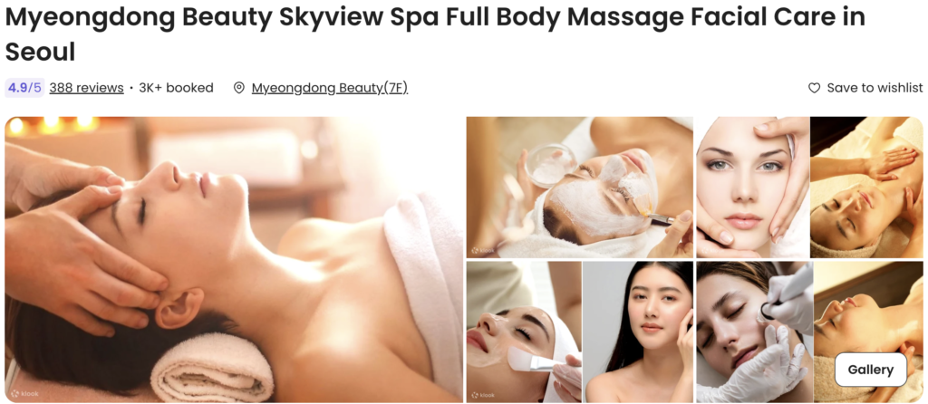 Myeongdong beauty spa full body massage